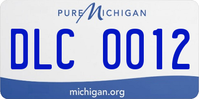 MI license plate DLC0012