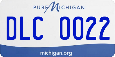 MI license plate DLC0022