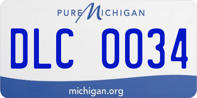 MI license plate DLC0034