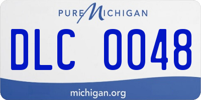 MI license plate DLC0048