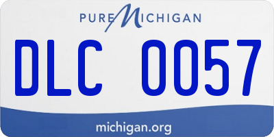 MI license plate DLC0057