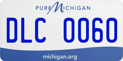 MI license plate DLC0060