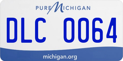MI license plate DLC0064