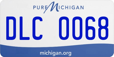 MI license plate DLC0068