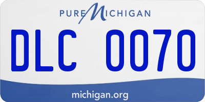 MI license plate DLC0070