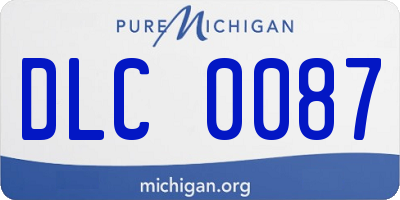 MI license plate DLC0087