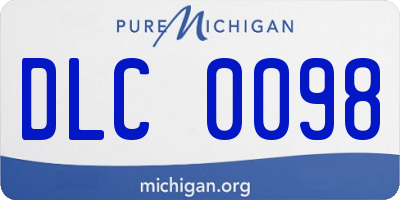 MI license plate DLC0098