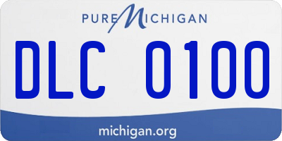 MI license plate DLC0100