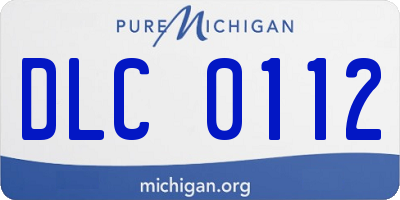 MI license plate DLC0112