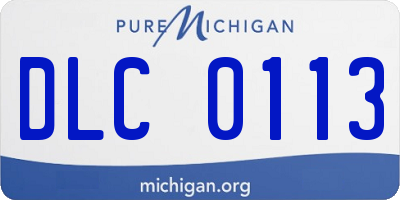 MI license plate DLC0113