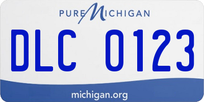 MI license plate DLC0123