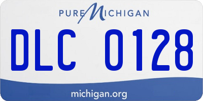 MI license plate DLC0128