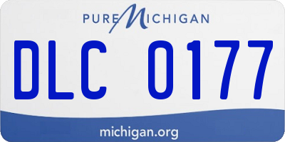 MI license plate DLC0177
