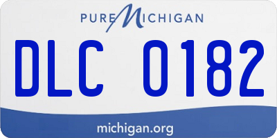 MI license plate DLC0182