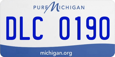 MI license plate DLC0190
