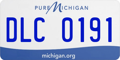 MI license plate DLC0191