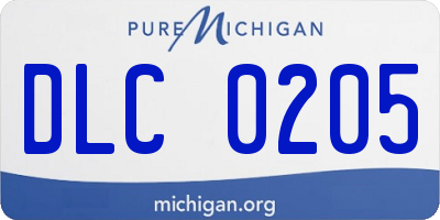 MI license plate DLC0205