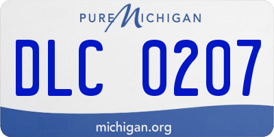 MI license plate DLC0207