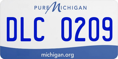 MI license plate DLC0209