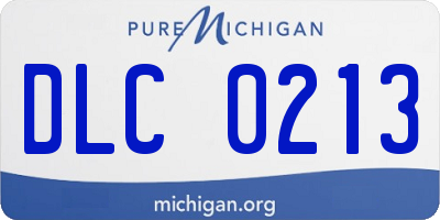 MI license plate DLC0213