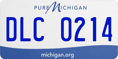MI license plate DLC0214