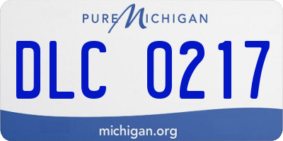 MI license plate DLC0217