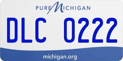 MI license plate DLC0222