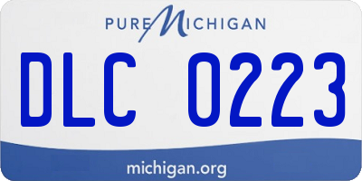 MI license plate DLC0223