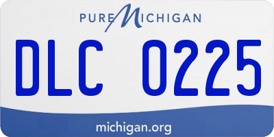 MI license plate DLC0225