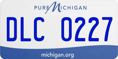 MI license plate DLC0227