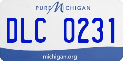 MI license plate DLC0231