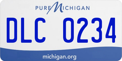 MI license plate DLC0234