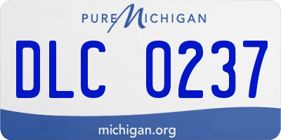 MI license plate DLC0237