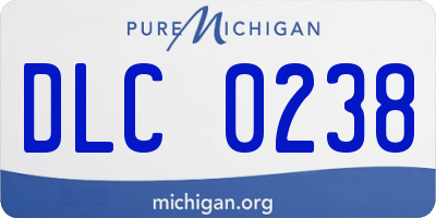 MI license plate DLC0238