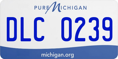 MI license plate DLC0239