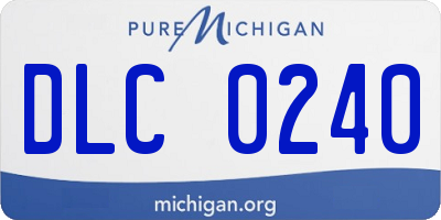 MI license plate DLC0240