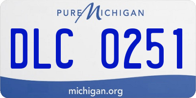 MI license plate DLC0251