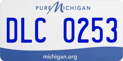 MI license plate DLC0253