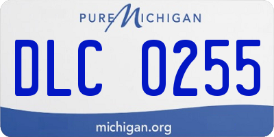 MI license plate DLC0255