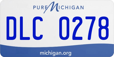 MI license plate DLC0278