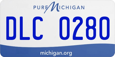 MI license plate DLC0280