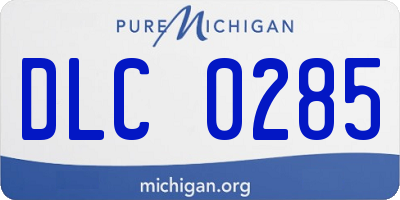 MI license plate DLC0285