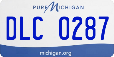 MI license plate DLC0287