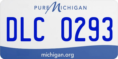 MI license plate DLC0293