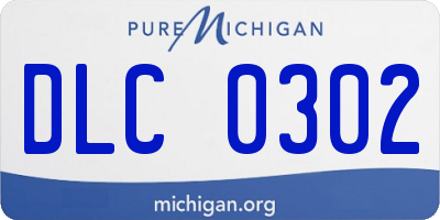 MI license plate DLC0302