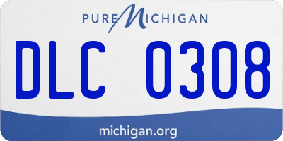 MI license plate DLC0308