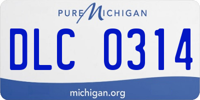 MI license plate DLC0314