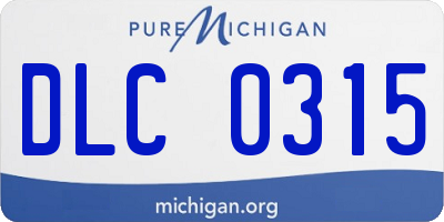 MI license plate DLC0315