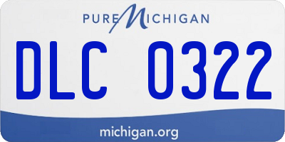 MI license plate DLC0322