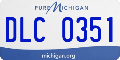 MI license plate DLC0351